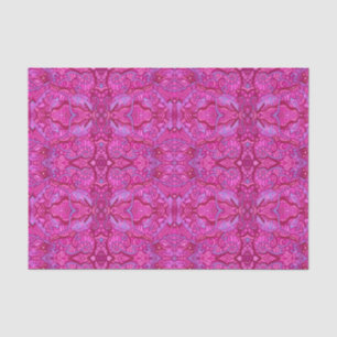 Papier Mousseline Poisson sous l'eau Bohème Arabesque Motif Magenta