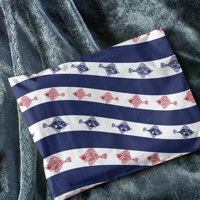 Papier Mousseline Poissons et bandes bleues (Créateur téléchargé)