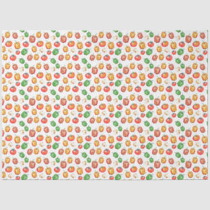 Papier Mousseline Poivrons Oignon Tomate Dessinés à la Main pour les