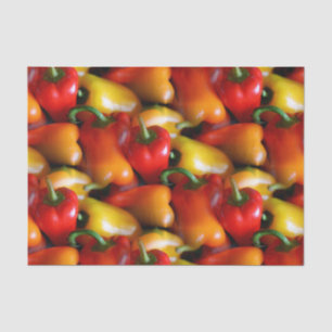 Papier Mousseline Poivrons rouges et jaunes