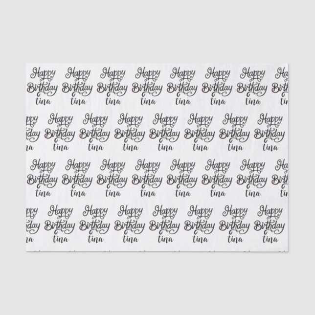 Papier Mousseline police de luxe d'anniversaire heureuse (Recto)