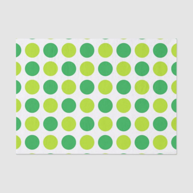 Papier Mousseline Polka Dot Greens (Recto)