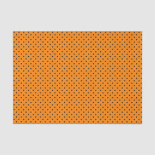 Papier Mousseline POLKA NOIR DOT SUR ORANGE Tissue Paper