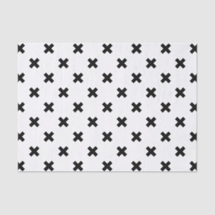 Papier Mousseline Polka noire croise sur blanc
