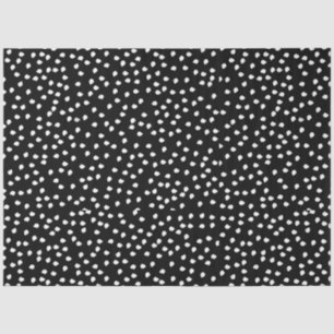 Papier Mousseline Polka Pote Abstraite moderne noir et blanc
