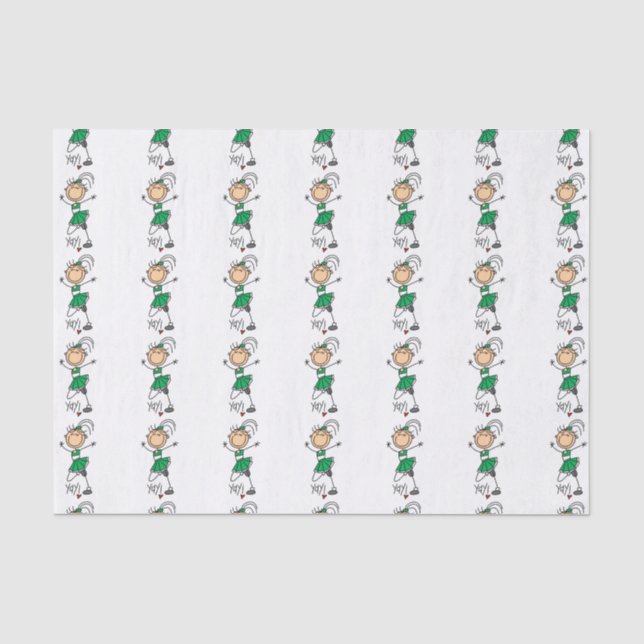 Papier Mousseline Pom-pom girl de la figure bâche verte (Recto)