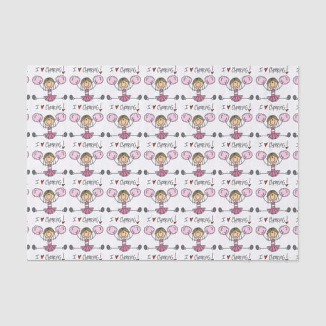 Papier Mousseline Pom-pom girl rose (Recto)