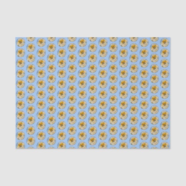 Papier Mousseline Poméranien dans Daisies Peinture - Art Chien origi (Recto)