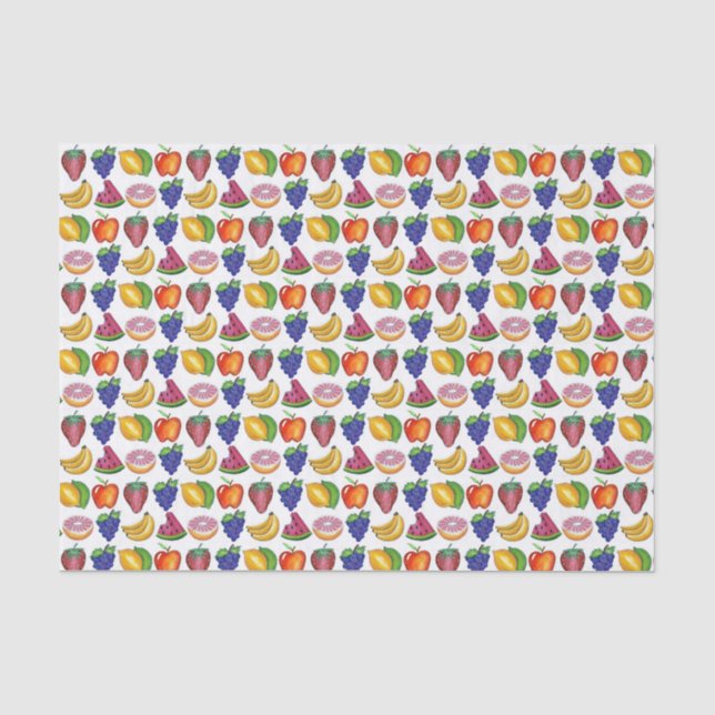 Papier Mousseline Pomme Banane citron citron Lime Raisins Fruit Berr (Recto)
