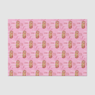 Papier Mousseline Pomme bonbon Motif papier de tissus rose