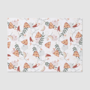 Papier Mousseline Pomme tarte à la florale motif blanc