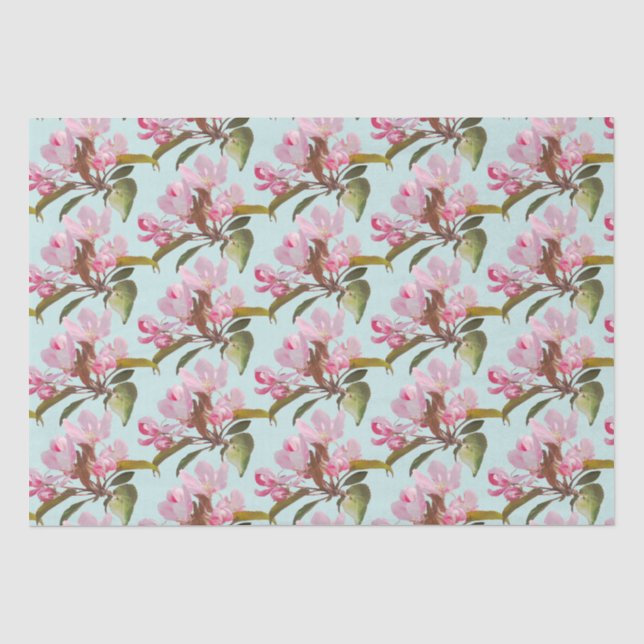 Papier Mousseline Pommes fleuries (Recto)