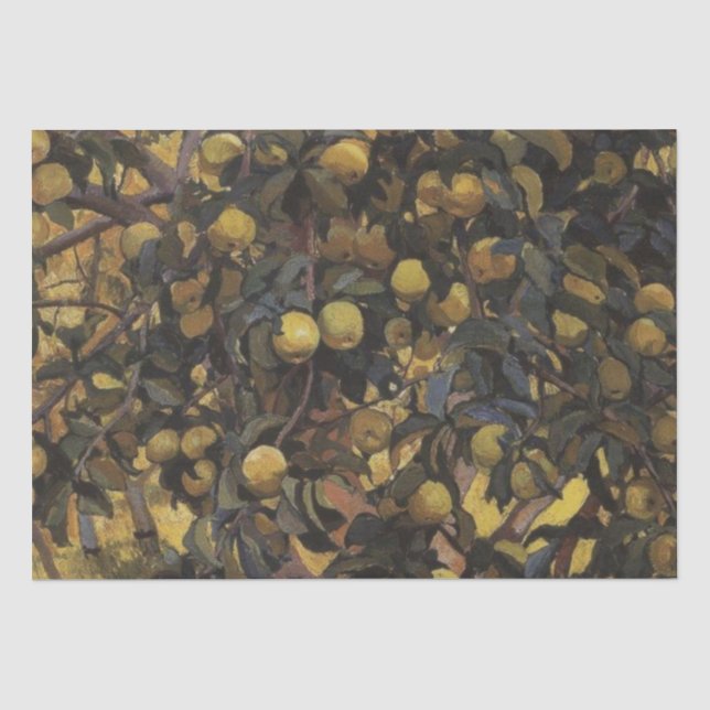 Papier Mousseline Pommes sur les branches des arbres (par Serebriako (Recto)