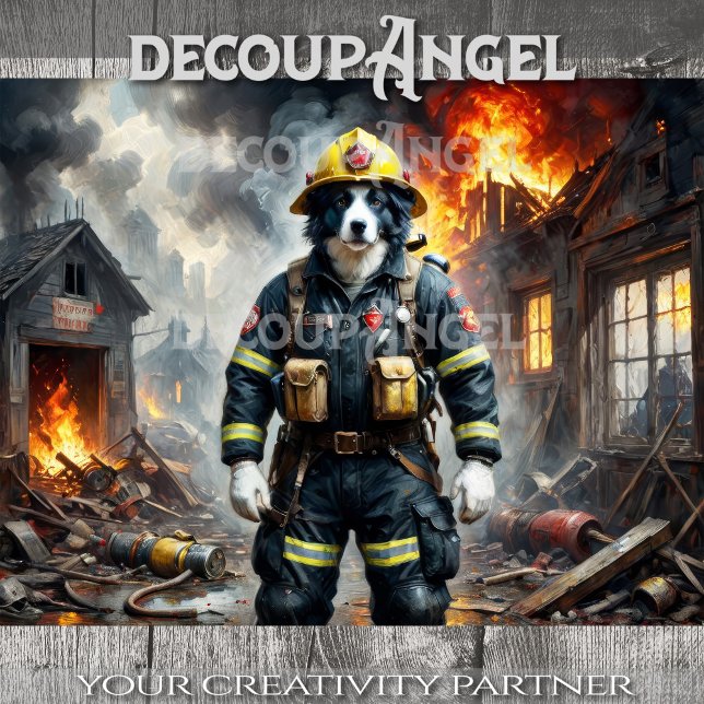 Papier Mousseline Pompier de chien Collie - Découpage - (Créateur téléchargé)