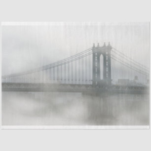 Papier Mousseline Pont Brooklyn sous le brouillard New York
