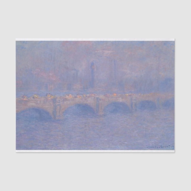 Papier Mousseline Pont Waterloo Effet Soleil Monet Peinture (Recto)