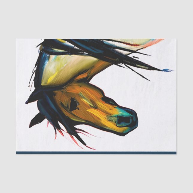 Papier Mousseline Pony sauvage | Cheval aquarelle (Recto)