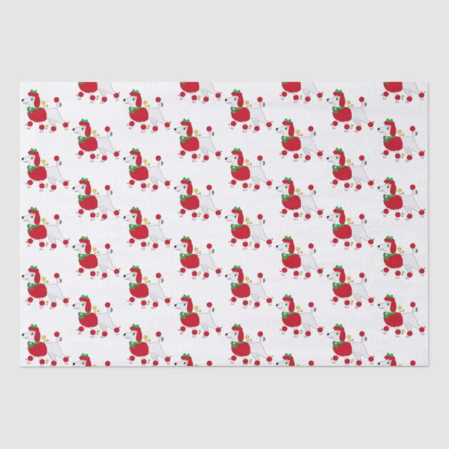 Papier Mousseline Poodle habillé pour les vacances (Recto)