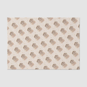 Papier Mousseline Poodle Miniature Toy Apricot Crème Chien Brown Art