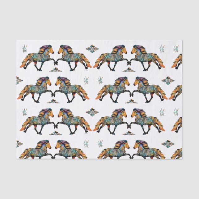 Papier Mousseline Pop Art islandais Cheval  (Recto)