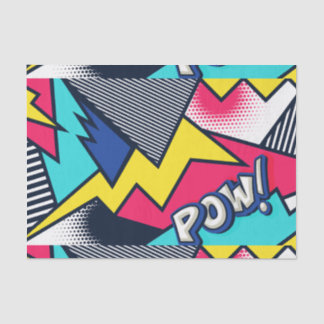Papier Mousseline Pop art pow ! Pattern à Magenta, Blue et Black