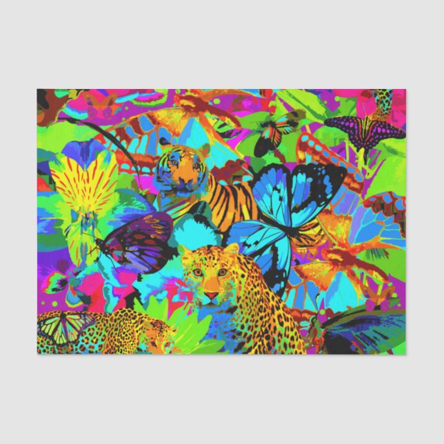 Papier Mousseline Pop Art Safari 10lb Papier Tissu (Recto)