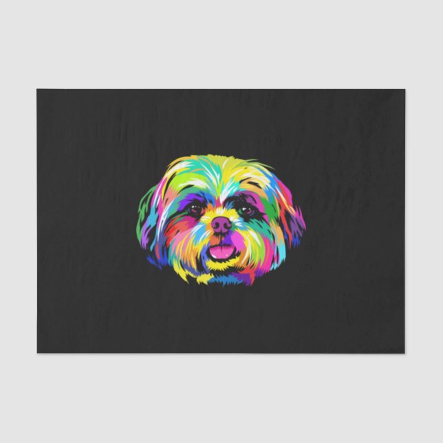 Papier Mousseline Pop Art Shih Tzu Amoureux de les chiens (Recto)