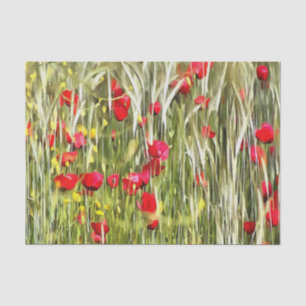 Papier Mousseline Poppies de maïs rouge Art réaliste