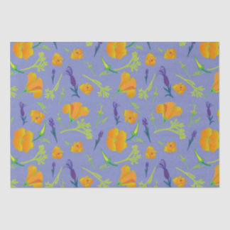 Papier Mousseline Poppies et lavande