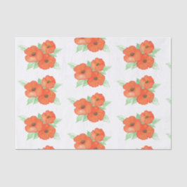 Papier Mousseline Poppies orange