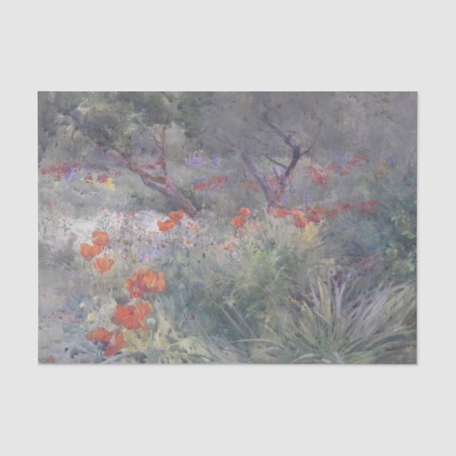 Papier Mousseline Poppies orientales par Mildred Anne Butler (Recto)