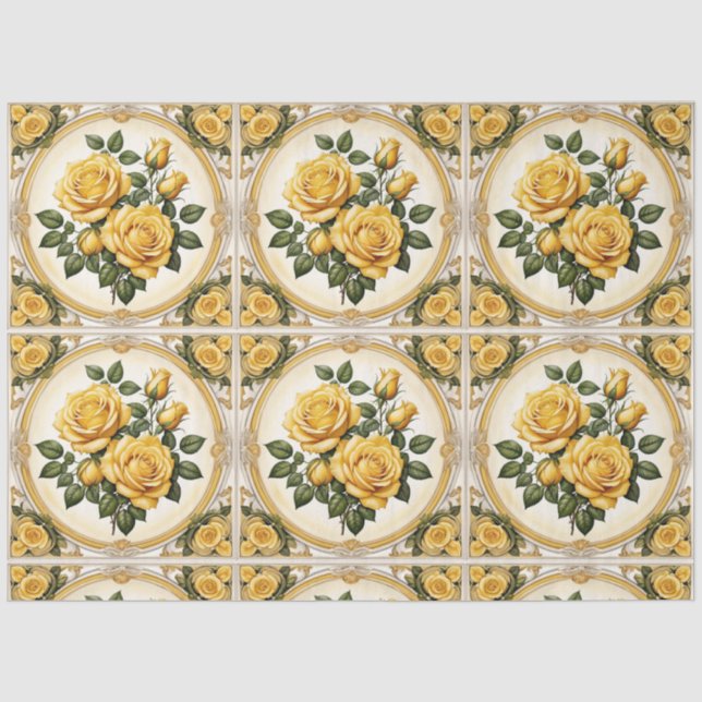 Papier Mousseline Populaire Rose Jaune belle collection (Recto)
