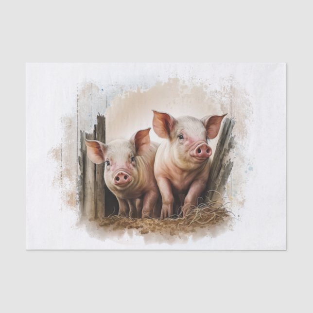Papier Mousseline Porcs de ferme de porcelets (Recto)