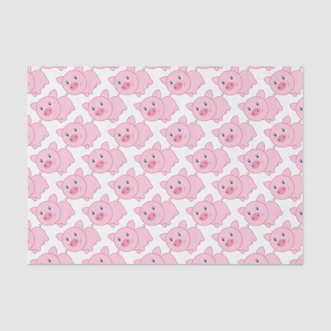 Papier Mousseline Porcs roses (Recto)
