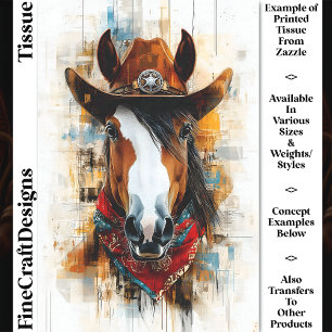 Papier Mousseline Portrait de cow-boy occidental rustique cheval DE2