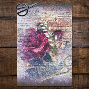 Papier Mousseline Portrait de découpage de l'Ephémère Florale Rose r