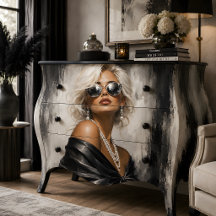 Portrait de femme Noir Blanc Glamour
