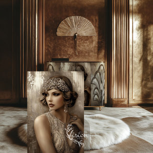 Papier Mousseline Portrait de glamour Gatsby Flapper Rugissement de