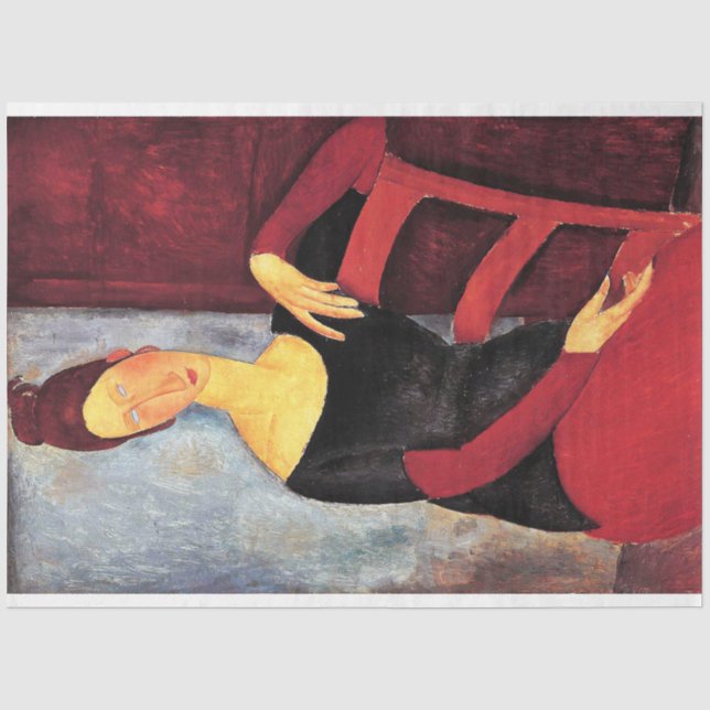 Papier Mousseline Portrait de la femme de l'artiste, Modigliani (Recto)