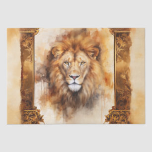 Papier Mousseline Portrait de Lion couleur Aquarelle de luxe avec ca