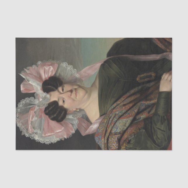 Papier Mousseline Portrait d'une dame par Jan Adam Kruseman (Recto)