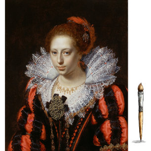 Papier Mousseline Portrait d'une jeune dame (1620), Paulus Moreelse