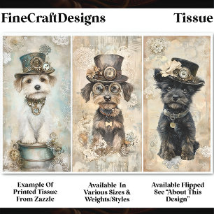 Papier Mousseline Portraits découpés DK9L de petits chiens mignons S