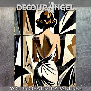 Papier Mousseline Poster Art Déco Vintage des années 1920 #3 - Décou
