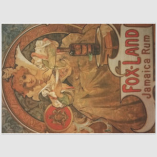 Papier Mousseline Poster Art Nouveau 20 Rum Lady Découpage