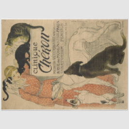 Papier Mousseline Poster Art Nouveau 21 Animaux Lady Découpage