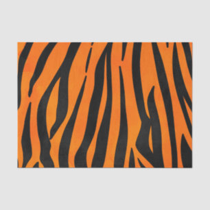 Papier Mousseline Poster de animal de bandes de tigres noirs orange 