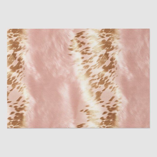 Papier Mousseline Poster de animal de vache rose (Recto)
