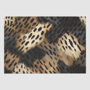 Papier Mousseline Poster de animal Leopard Black Gold Cream