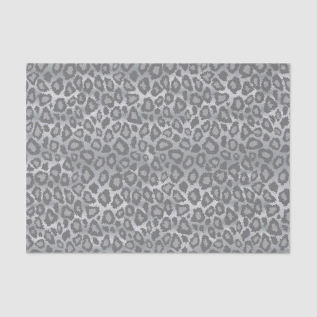 Papier Mousseline Poster de animal léopard gris (Recto)